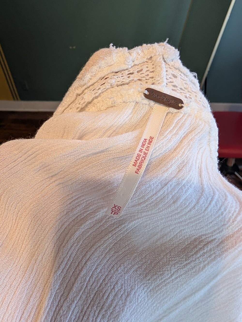 Free People Paradiso Boho Ruffle Lace V-Neck Maxi Dress in Ivory Sz XS SOLD OUT - Picture 7 of 9